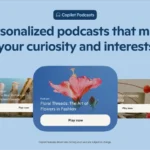 alt văn bản cho ảnh AI Podcast của Copilot mô tả giao diện chuyển đổi nội dung thành podcast