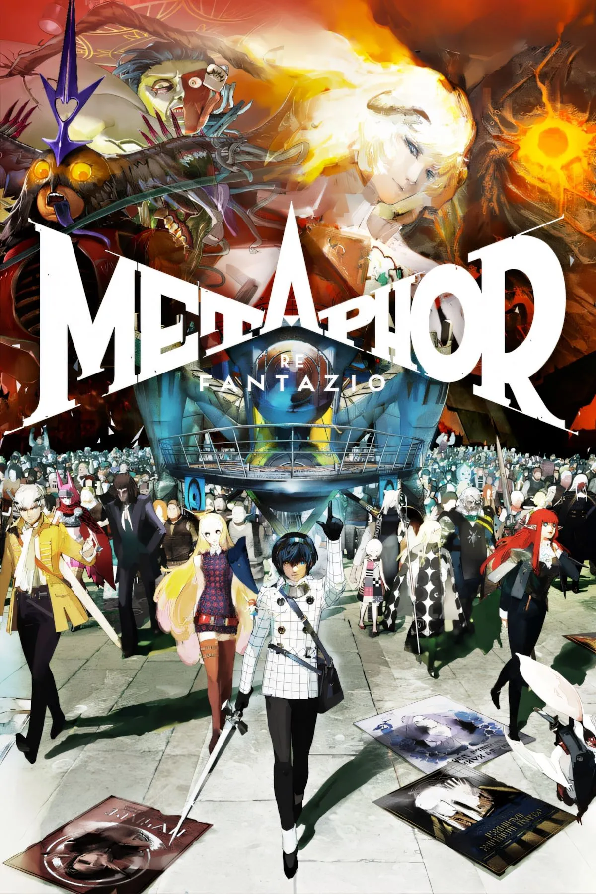 Ảnh bìa game JRPG Metaphor: ReFantazio với phong cách đồ họa độc đáo của Atlus
