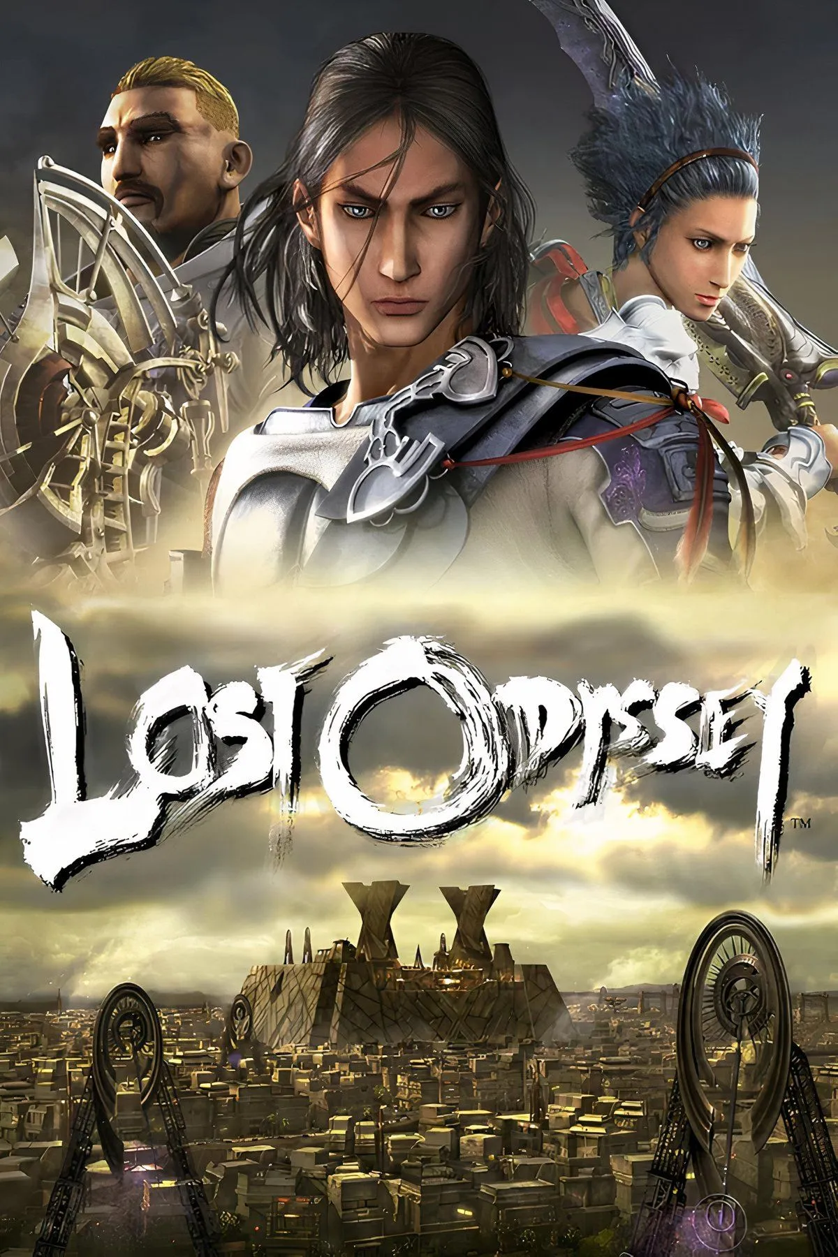 Ảnh bìa game Lost Odyssey với các nhân vật chính đang đứng trước bối cảnh cổ điển, mang đậm phong cách JRPG.