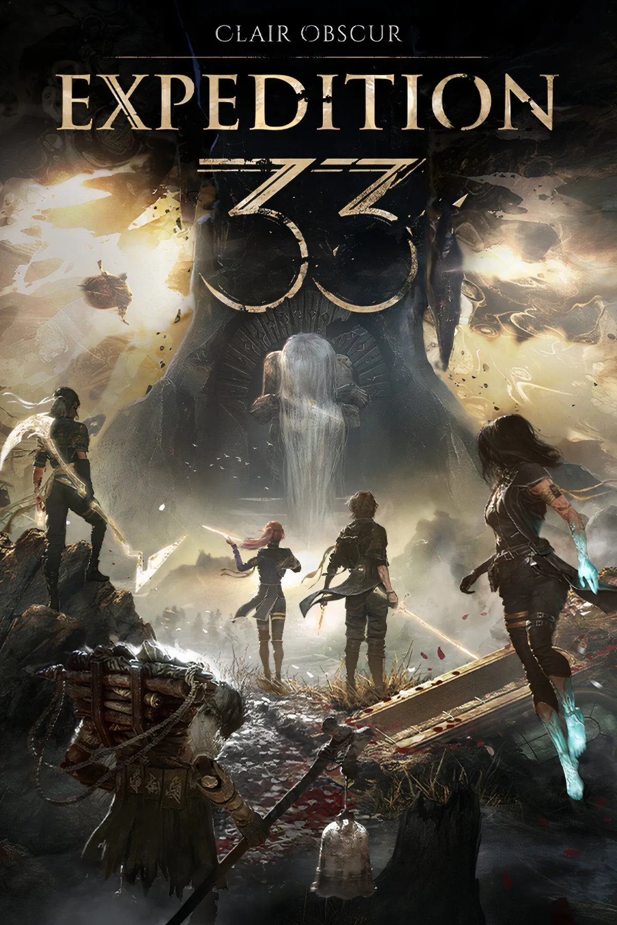 Ảnh bìa game nhập vai theo lượt Clair Obscur: Expedition 33 với phong cách nghệ thuật đặc trưng