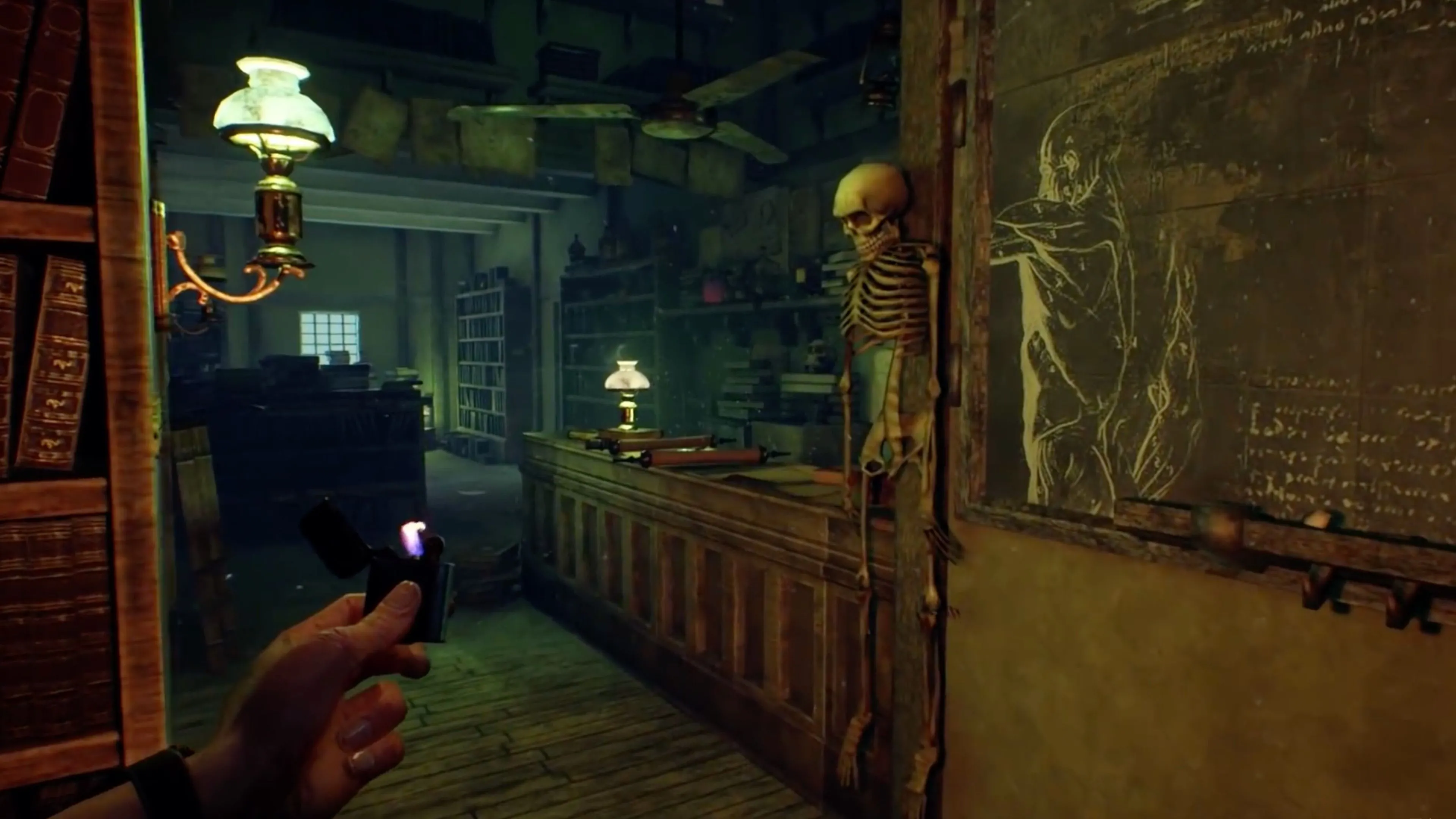 Ảnh chụp màn hình game kinh dị Call of Cthulhu thể hiện bầu không khí u ám
