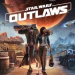 Áp phích chính thức của tựa game Star Wars Outlaws với nhân vật Kay Vess và Nyx, thể hiện phong cách phiêu lưu trong vũ trụ Star Wars.