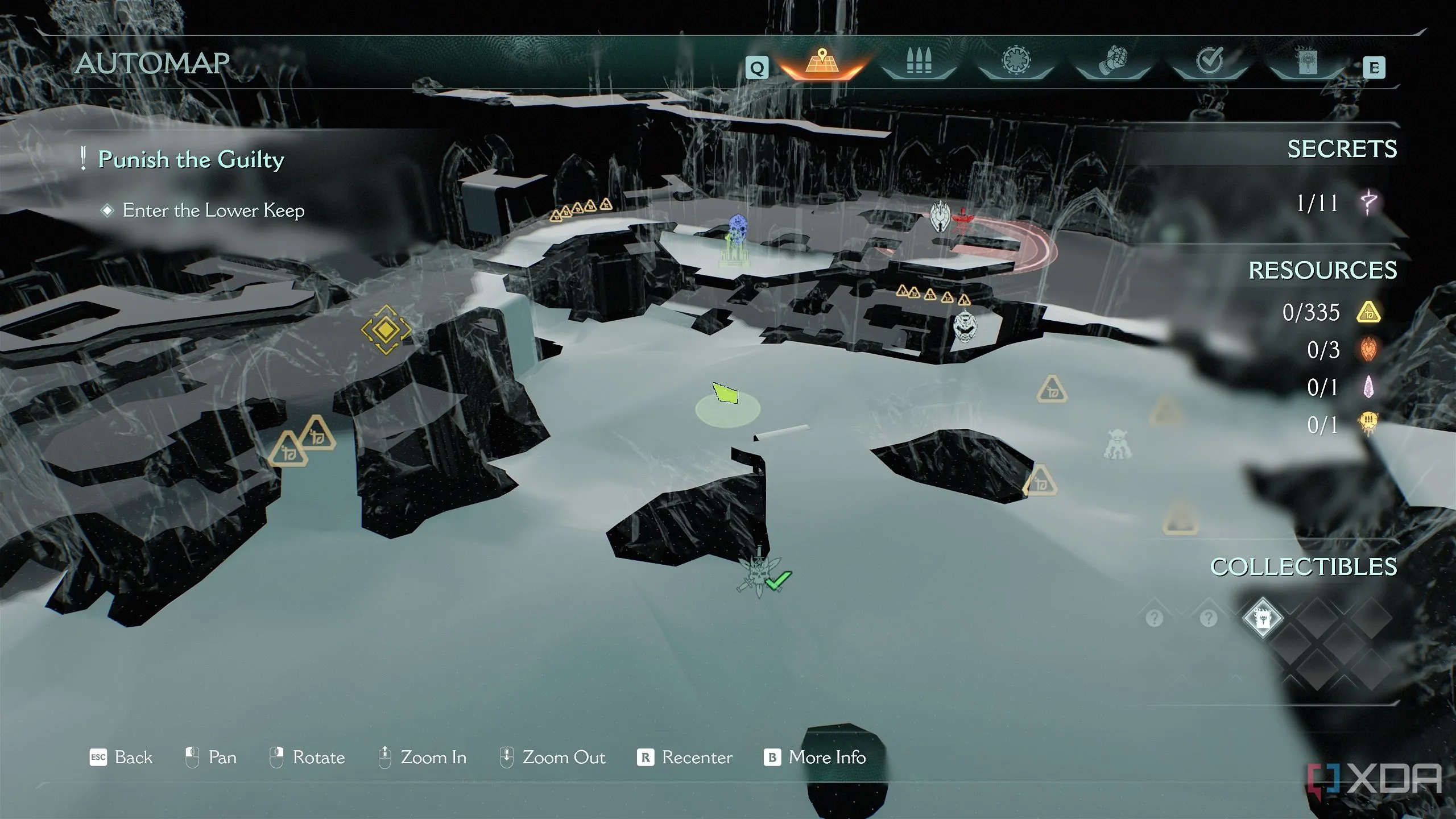 Bản đồ 3D trong Doom The Dark Ages hiển thị vị trí của Cổng Gore.