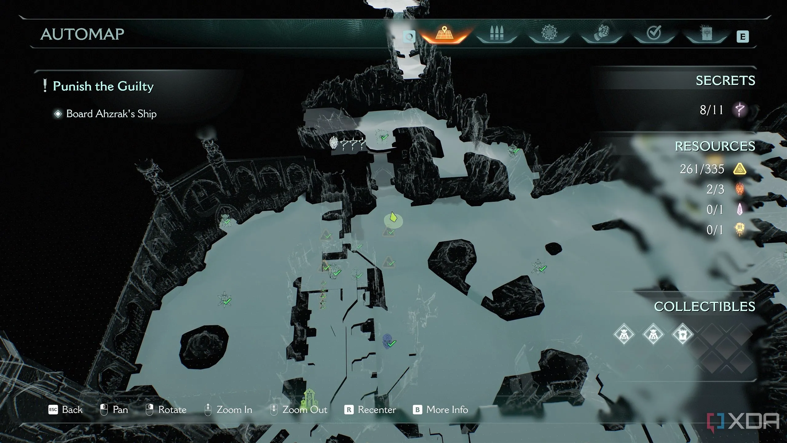 Bản đồ 3D trong Doom The Dark Ages hiển thị vị trí của khu vực bí mật 9.