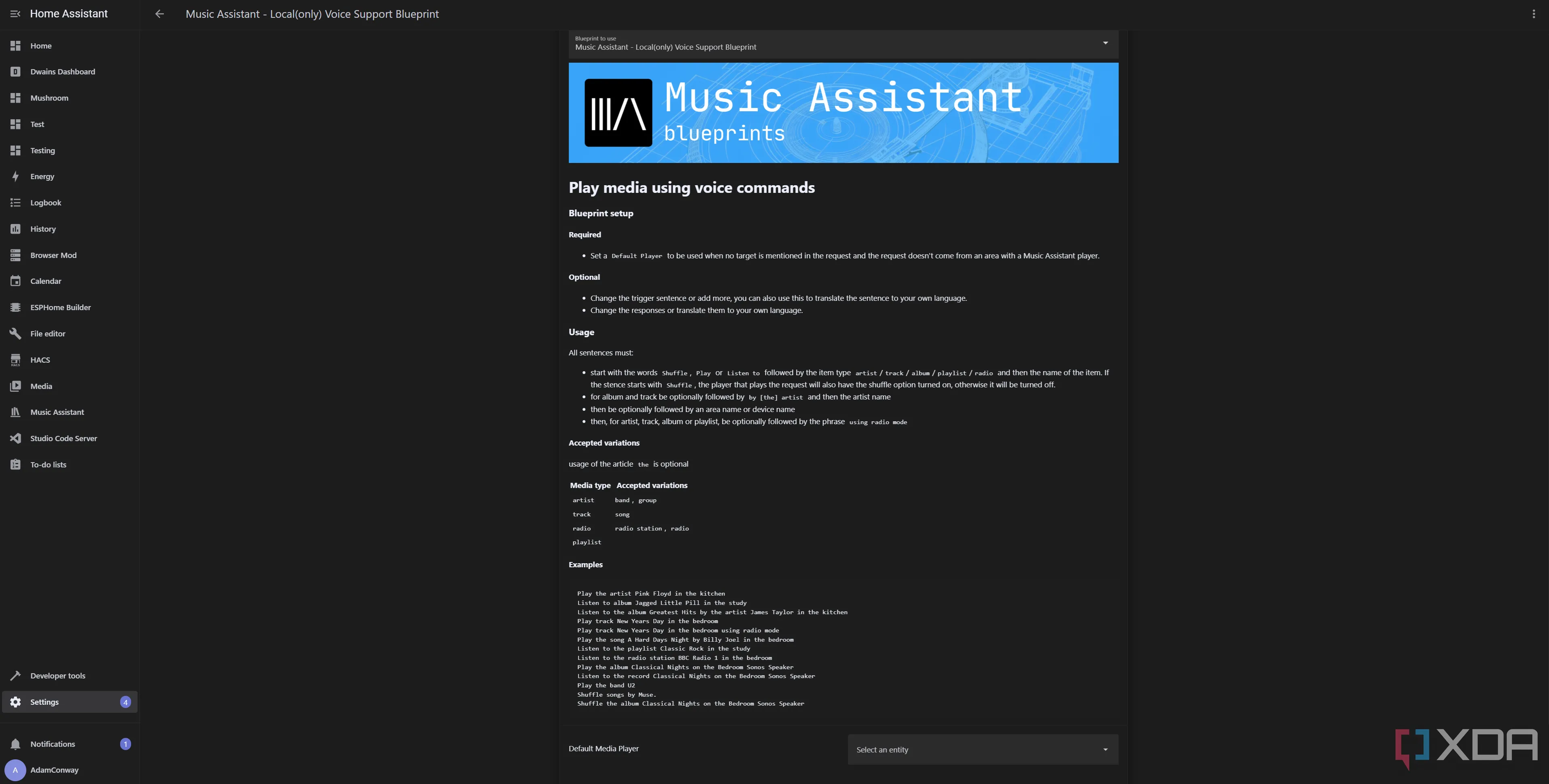 Bản thiết kế Music Assistant của Home Assistant Voice Preview