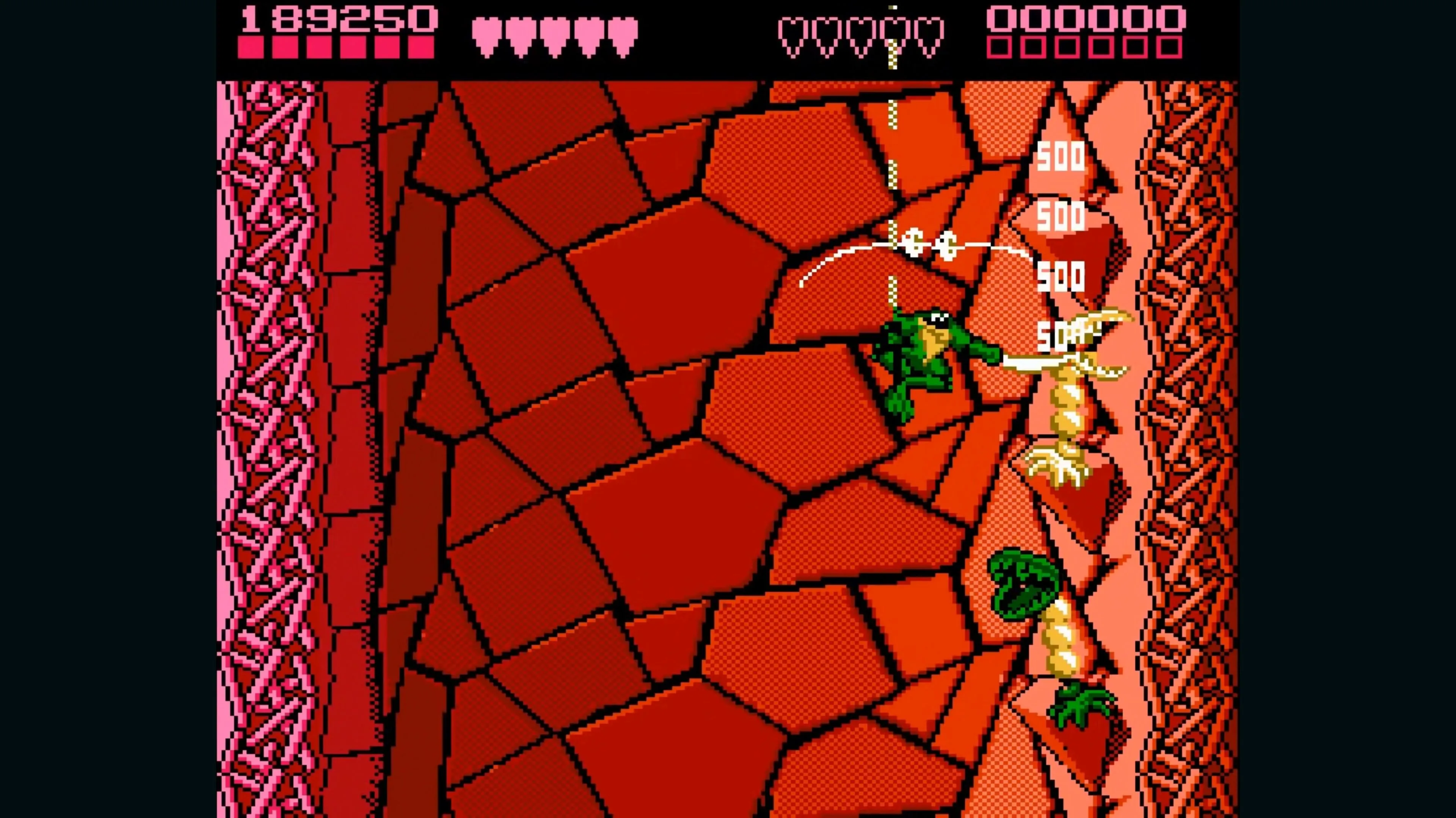Battletoads cảnh trong game với Pimple tấn công kẻ thù