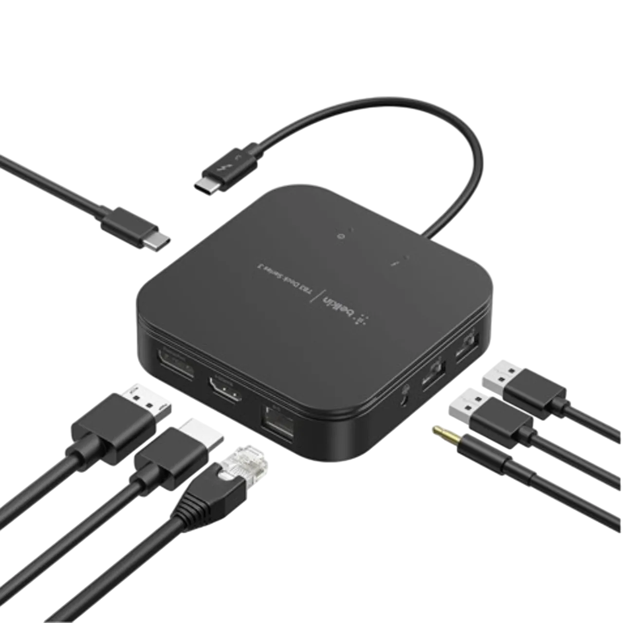 Belkin Thunderbolt 3 Core Dock màu đen sang trọng, phụ kiện mở rộng cổng kết nối cho laptop