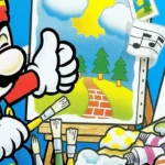 Bìa đĩa game Mario Paint trên SNES, thể hiện chuột SNES đi kèm