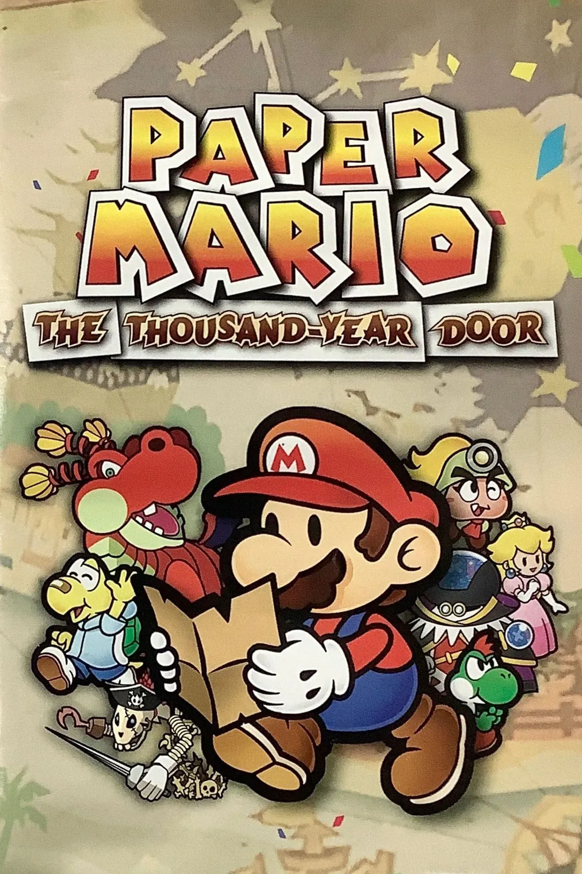 Bìa game Paper Mario: The Thousand-Year Door, một trong những RPG hay nhất trên GameCube.