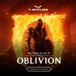 Bìa game The Elder Scrolls IV: Oblivion Remastered dự kiến, với biểu tượng rồng Akatosh và kiến trúc đặc trưng của Cyrodiil.