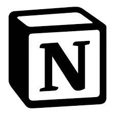 Biểu tượng ứng dụng Notion trên nền trắng thể hiện sự tối giản