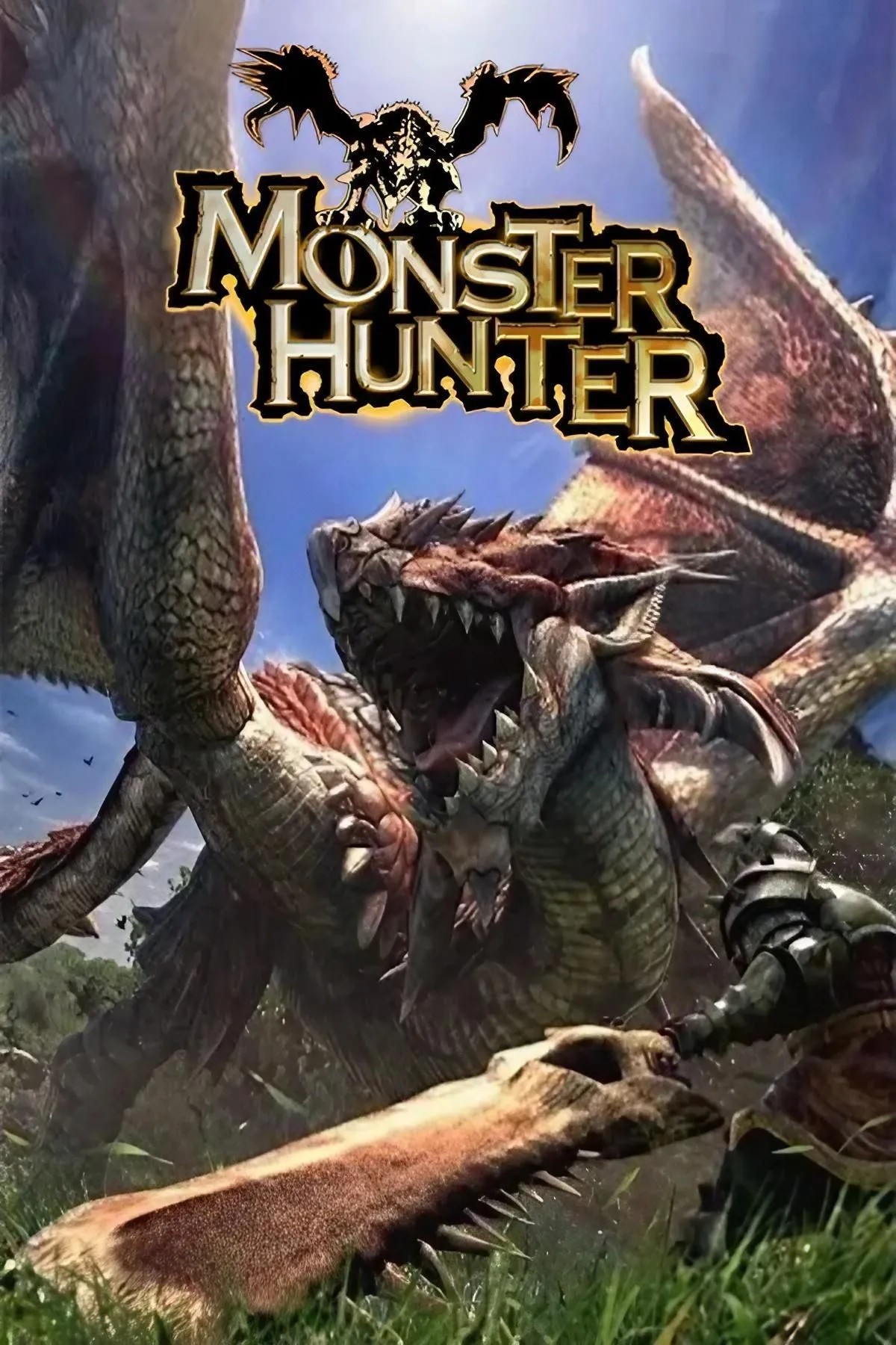 Biểu tượng và artwork đặc trưng của dòng game săn quái vật Monster Hunter.