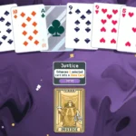 Bộ bài ảo trong game Balatro với tông màu tím chủ đạo, thể hiện lối chơi độc đáo của tựa game indie đang giảm giá trong Steam Sale Mùa Xuân.