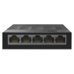 Bộ chuyển mạch Ethernet TP-Link Litewave 5 cổng Gigabit màu đen, thiết kế nhỏ gọn, hiển thị các cổng kết nối
