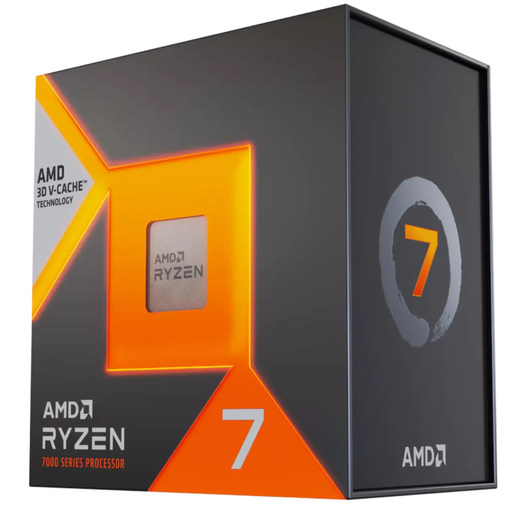 Bộ vi xử lý AMD Ryzen 7 7800X3D trong hộp, đại diện cho CPU gaming hàng đầu trên nền tảng AM5.