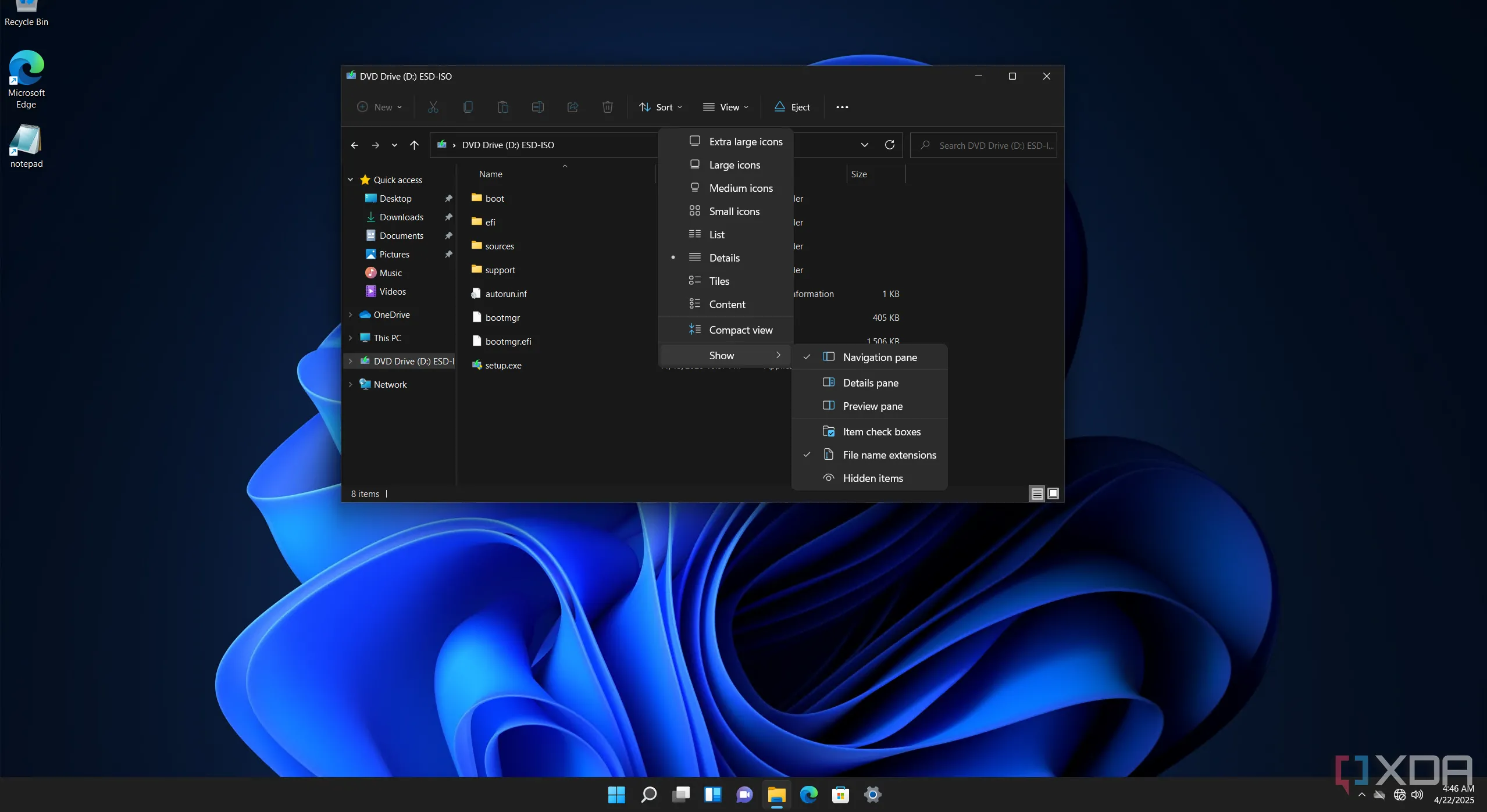 Cách bật hiển thị phần mở rộng tệp tin trong File Explorer trên Windows 11