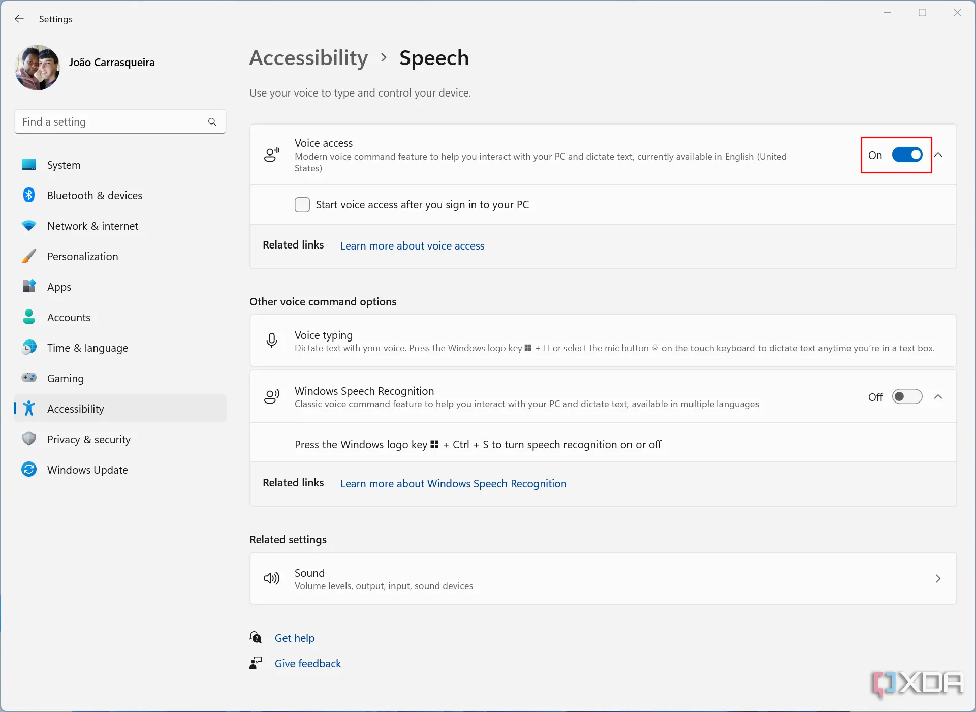 Cài đặt trợ năng Voice Access trong Windows 11 phiên bản 22H2 trở lên