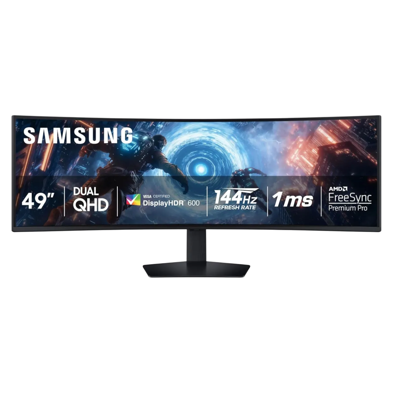 Cận cảnh thiết kế mặt sau và chân đế của màn hình Samsung Odyssey G9 G91F 49 inch