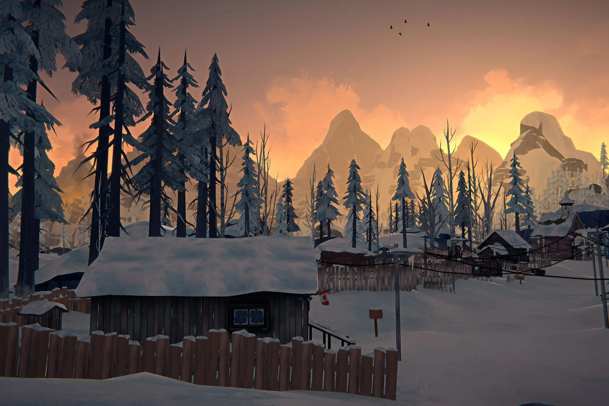 Cảnh bình minh tuyệt đẹp trong tựa game sinh tồn The Long Dark, một trong những game indie nổi bật trên Steam.