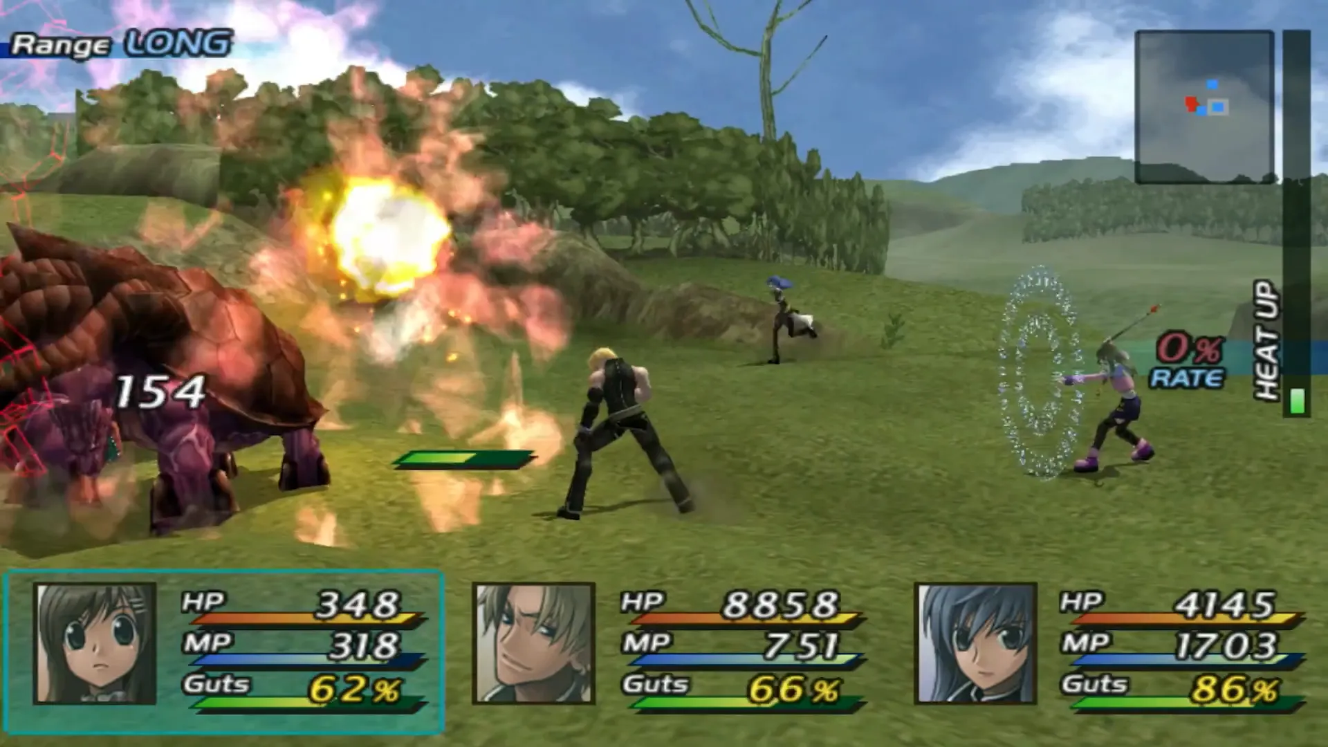 Cảnh chiến đấu trong Star Ocean: Till the End of Time, minh họa cơ chế chết khi MP về 0 đầy thử thách.
