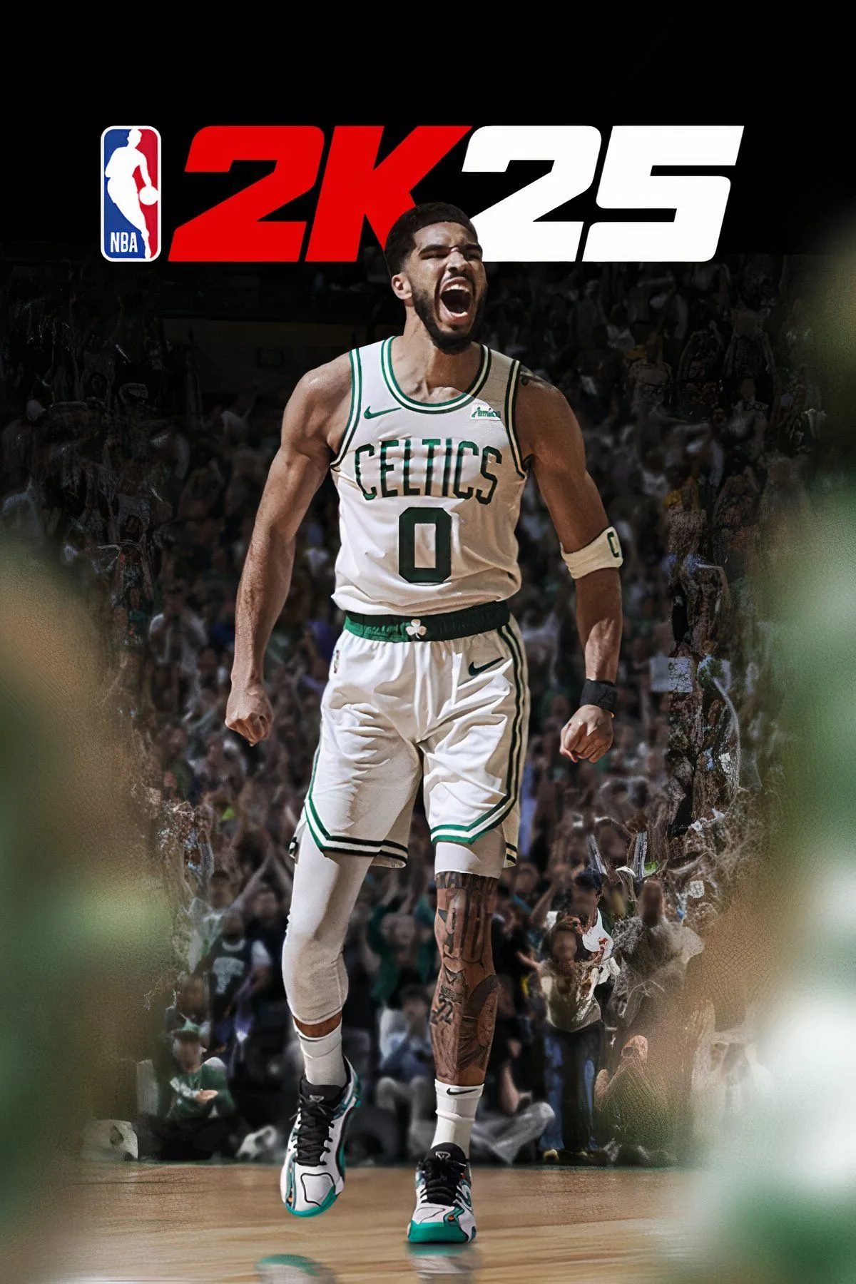 Cảnh chơi game NBA 2K25, cầu thủ bóng rổ đang úp rổ ấn tượng trên sân đấu.