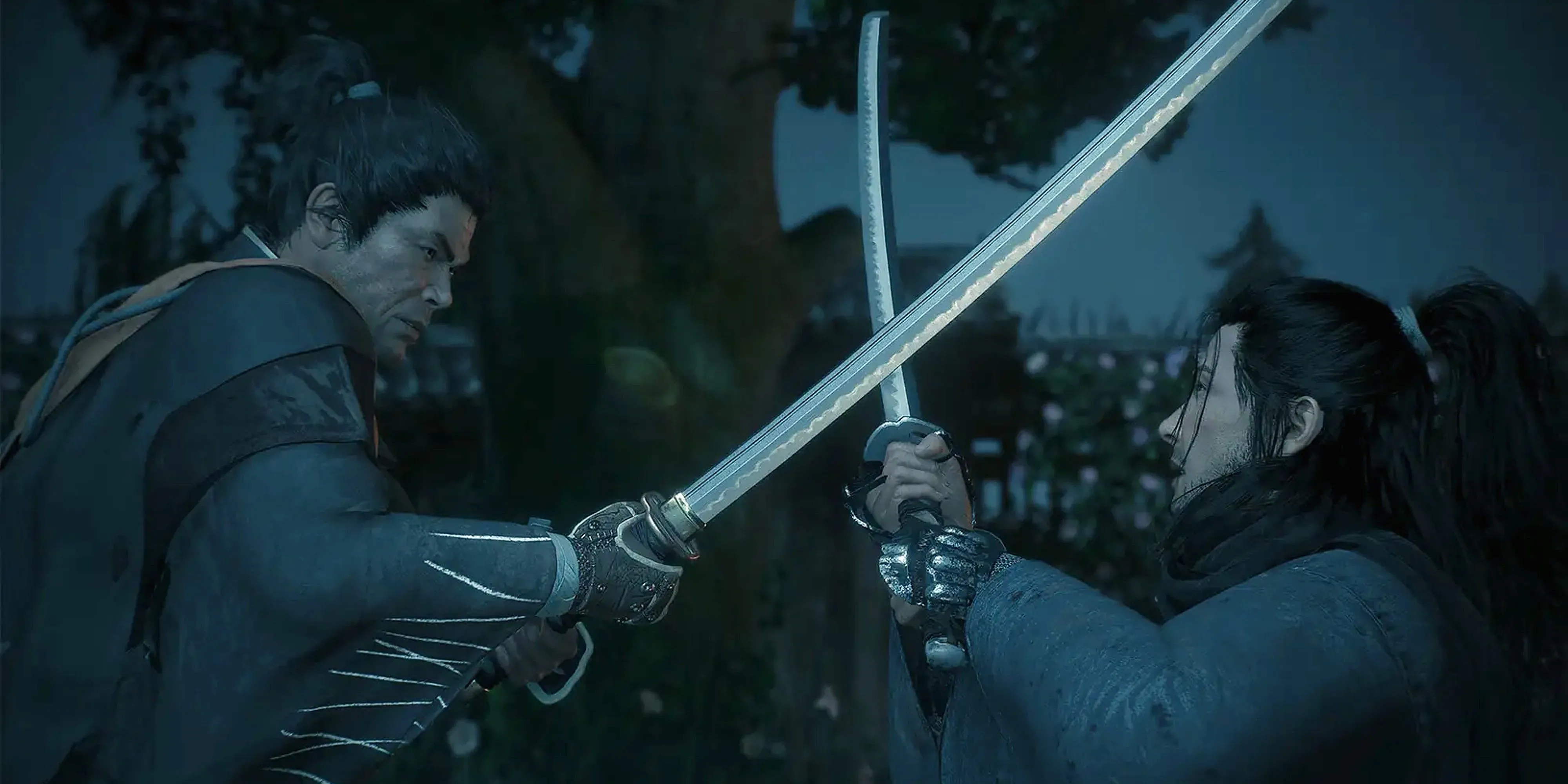 Cảnh đấu kiếm tay đôi ác liệt trong game Rise of the Ronin thời kỳ Bakumatsu