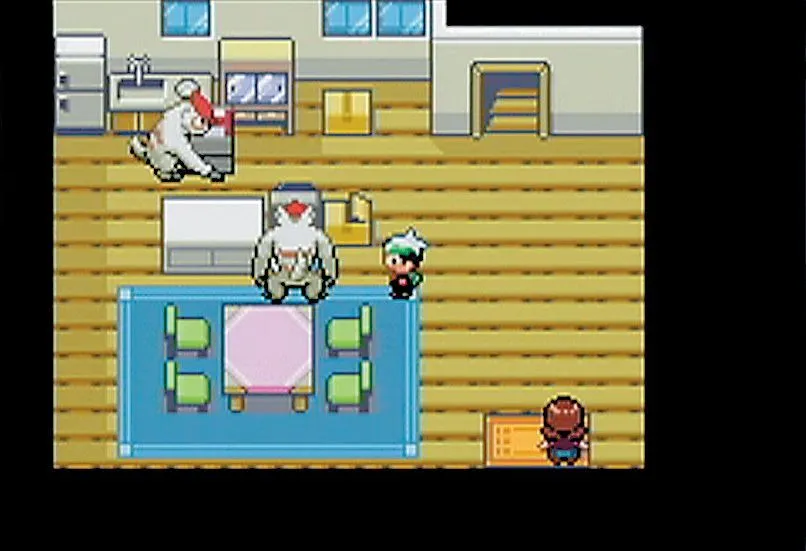Cảnh gameplay trong Pokémon R.O.W.E, hiển thị nhân vật người chơi và môi trường thế giới mở.