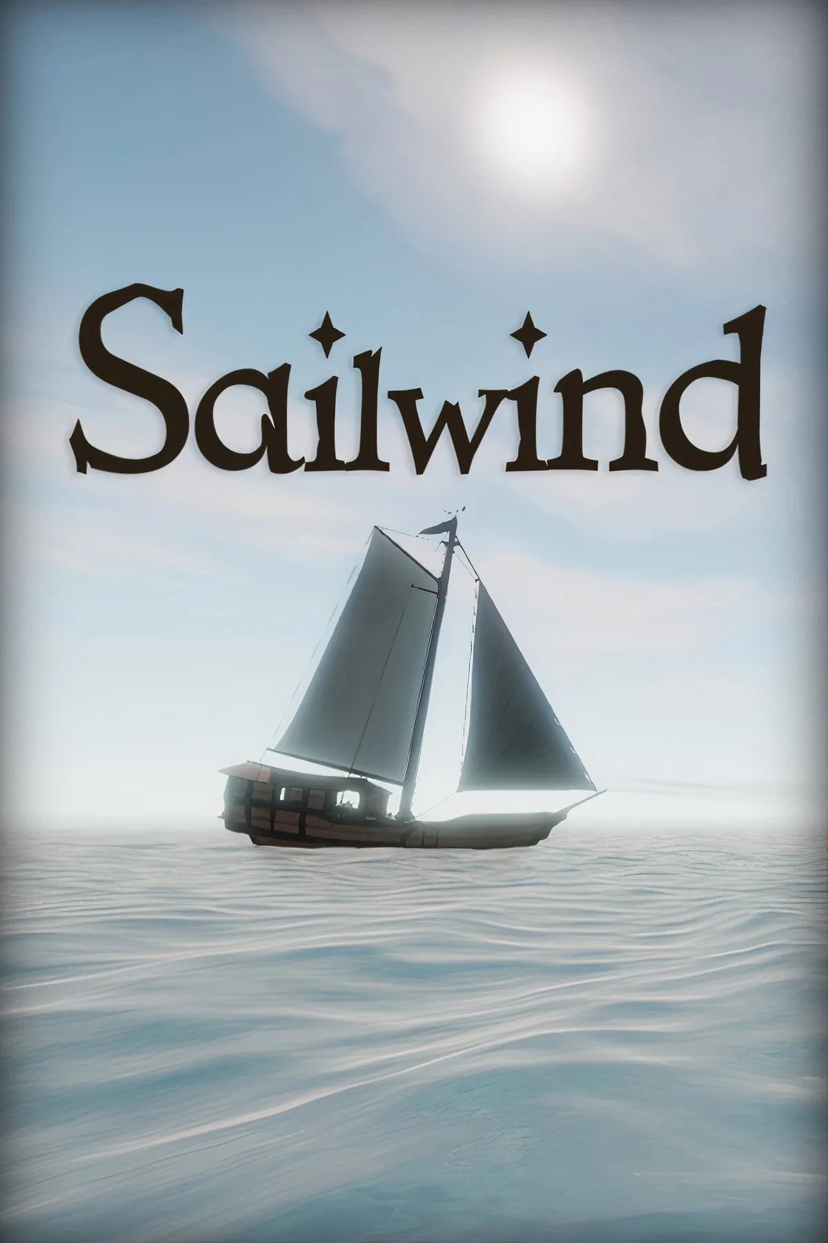 Cảnh một chiếc thuyền buồm đang lướt trên mặt biển rộng lớn trong game Sailwind, thể hiện trải nghiệm mô phỏng vận chuyển hàng hóa trên biển đầy thử thách.