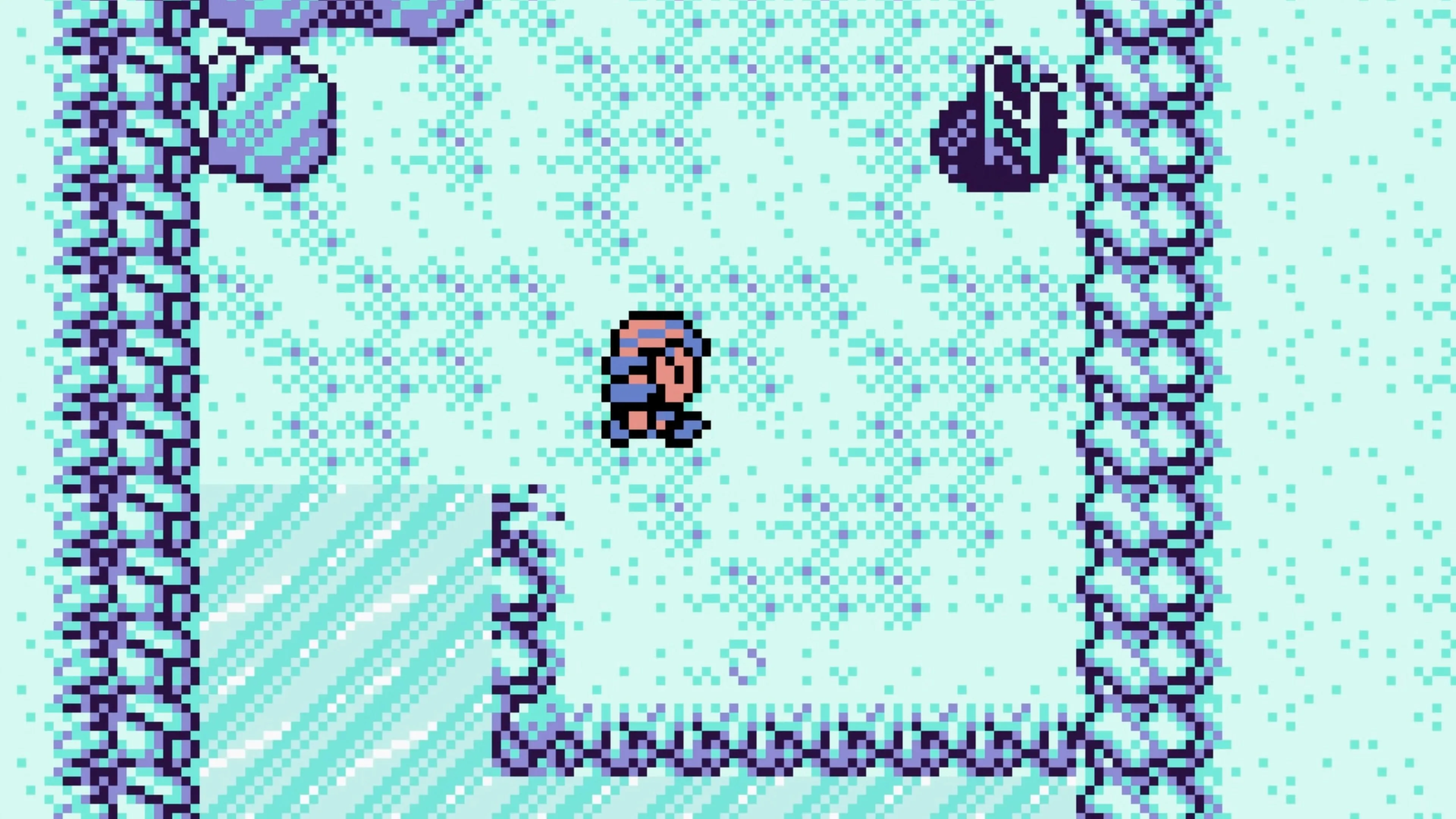 Cảnh nhân vật tương tác với môi trường trong Pokémon Prism, thể hiện sự mở rộng của thế giới game.