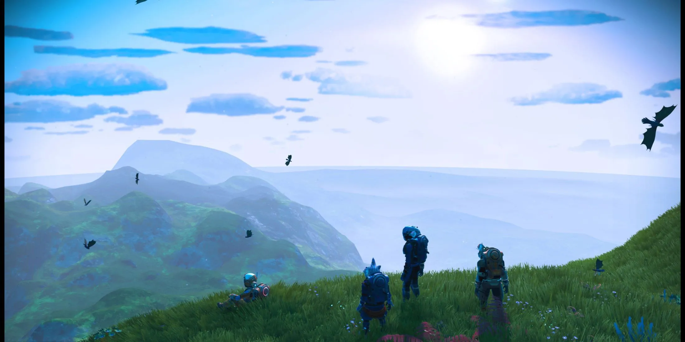Cảnh quan ngoài hành tinh đầy màu sắc trong No Man’s Sky với thực vật lạ
