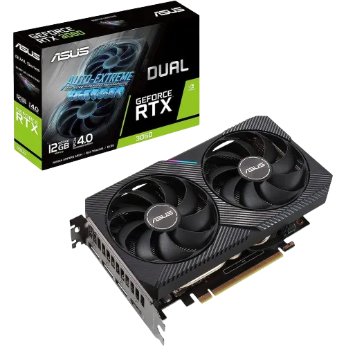 Card đồ họa Asus Dual GeForce RTX 4060 V2 OC và hộp bán lẻ