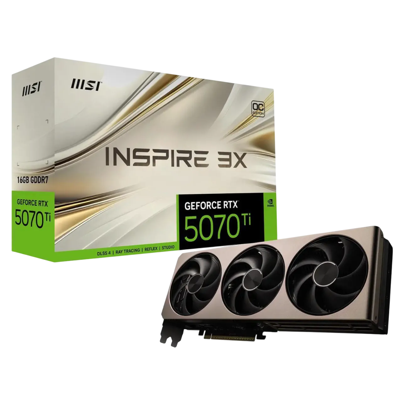 Card đồ họa MSI GeForce RTX 5070 Ti phiên bản Inspire với thiết kế ấn tượng