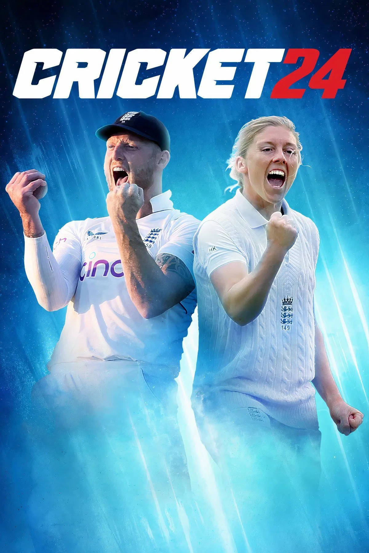 Cầu thủ đang đánh bóng trong game Cricket 24, mô phỏng chân thực trận đấu cricket.