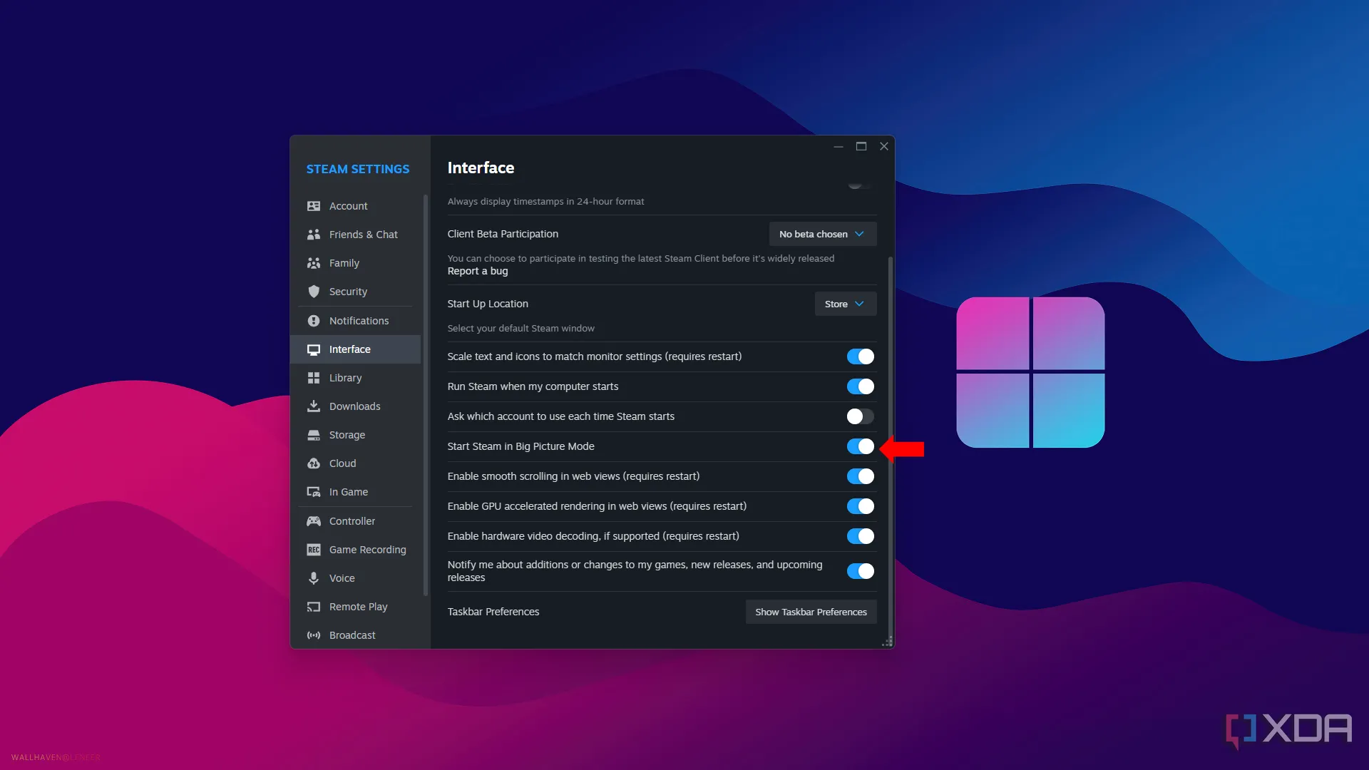 Chế độ Big Picture Mode trên Steam