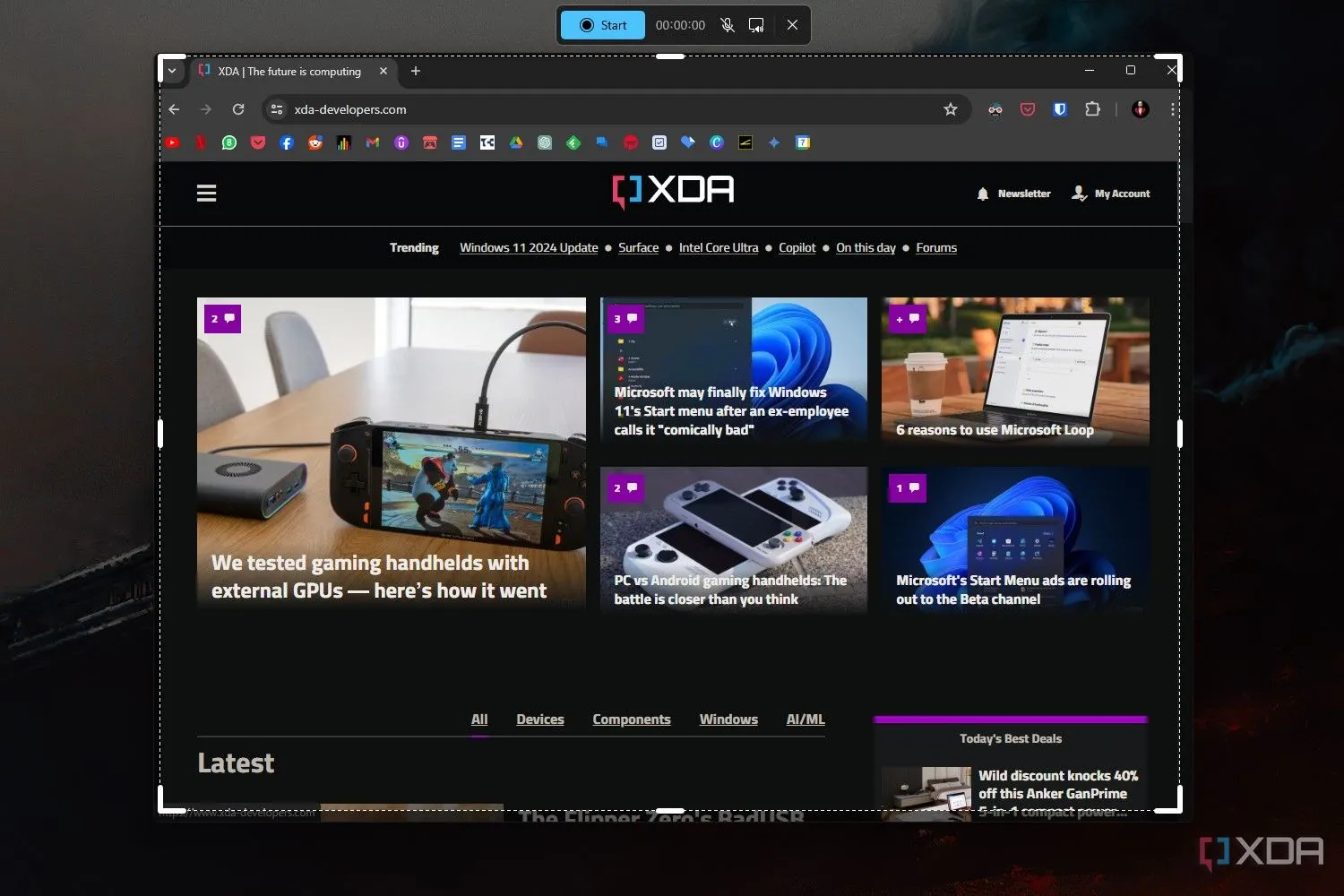 Chức năng quay video màn hình mới tích hợp trong Snipping Tool của Windows 11