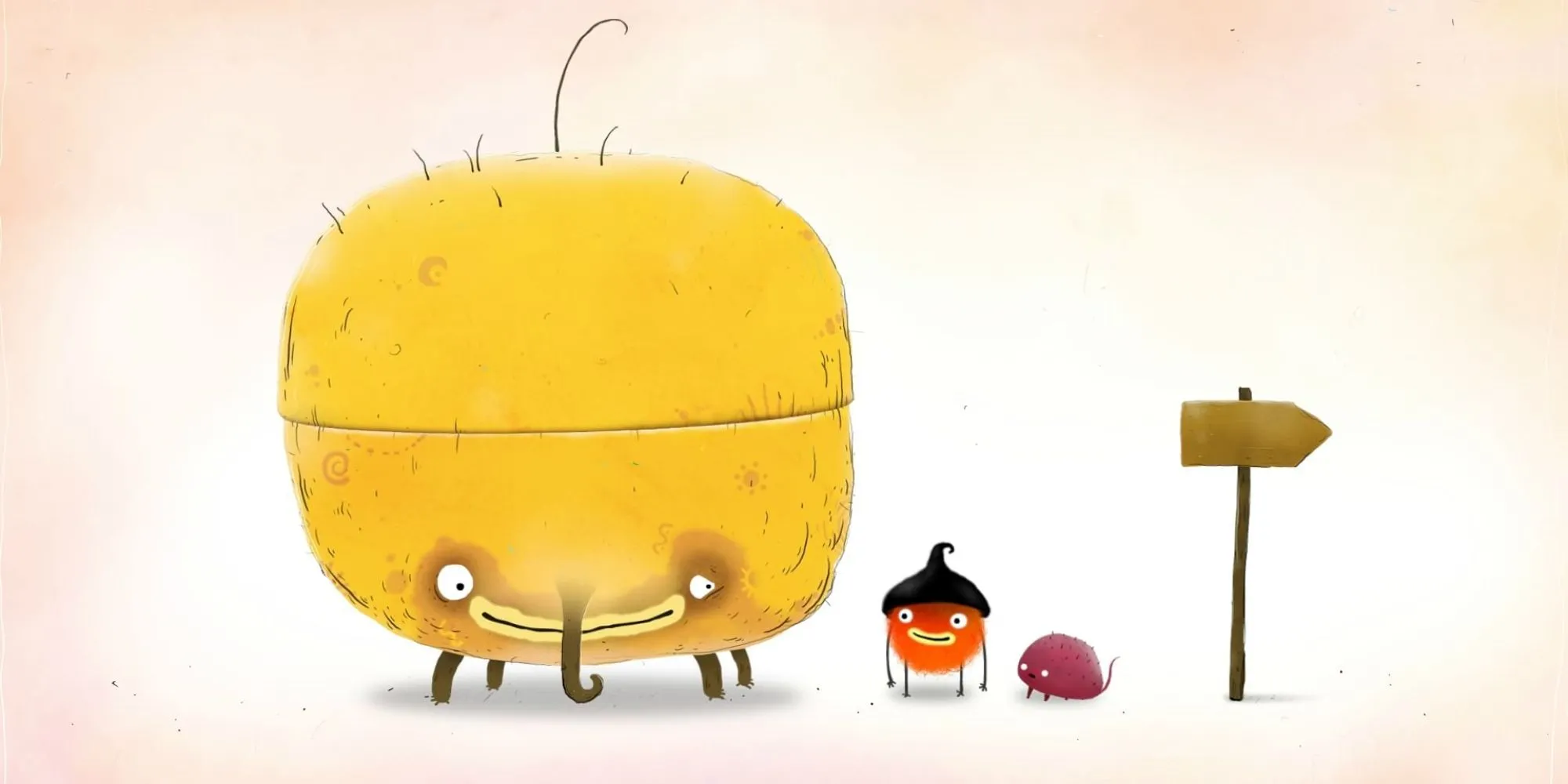 Chuchel và Kekel đang đối đầu trong một cảnh game vui nhộn, thể hiện mối quan hệ đối địch của hai nhân vật chính