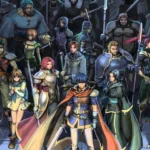 Dàn nhân vật chính của Fire Emblem: Path of Radiance, tựa game chiến thuật nhập vai kinh điển trên GameCube, với sự xuất hiện của Ike.