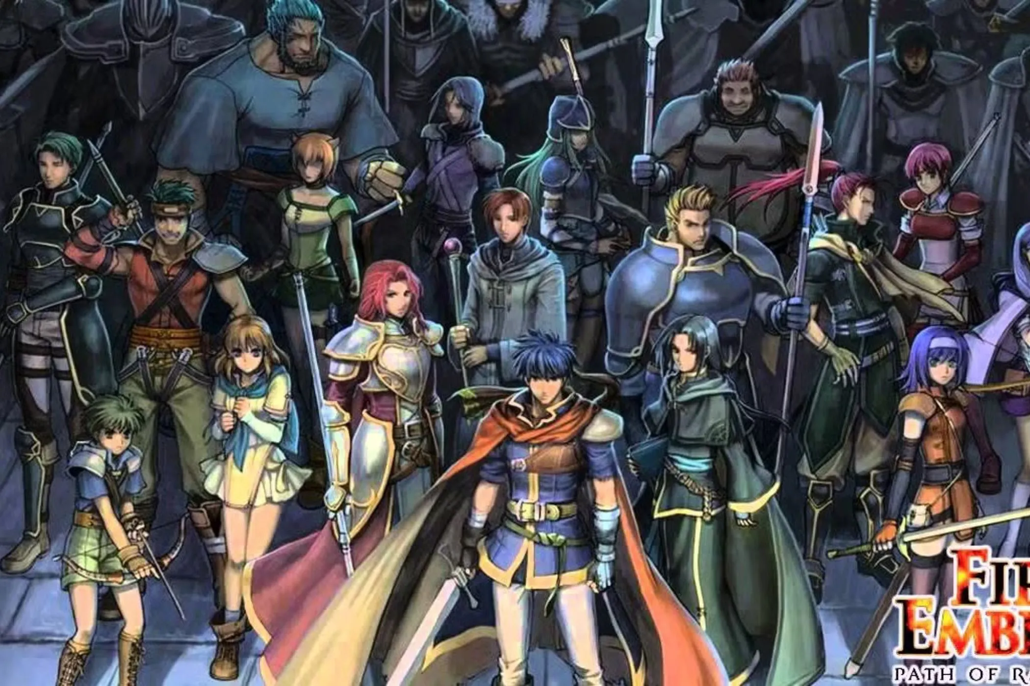 Dàn nhân vật chính của Fire Emblem: Path of Radiance, tựa game chiến thuật nhập vai kinh điển trên GameCube, với sự xuất hiện của Ike.