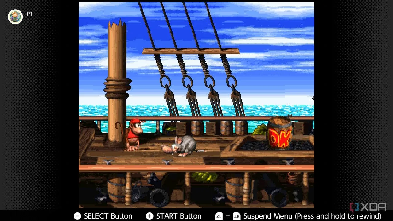 Diddy Kong và Dixie Kong trong tựa game Donkey Kong Country 2 trên Super Nintendo, với đồ họa 16-bit ấn tượng