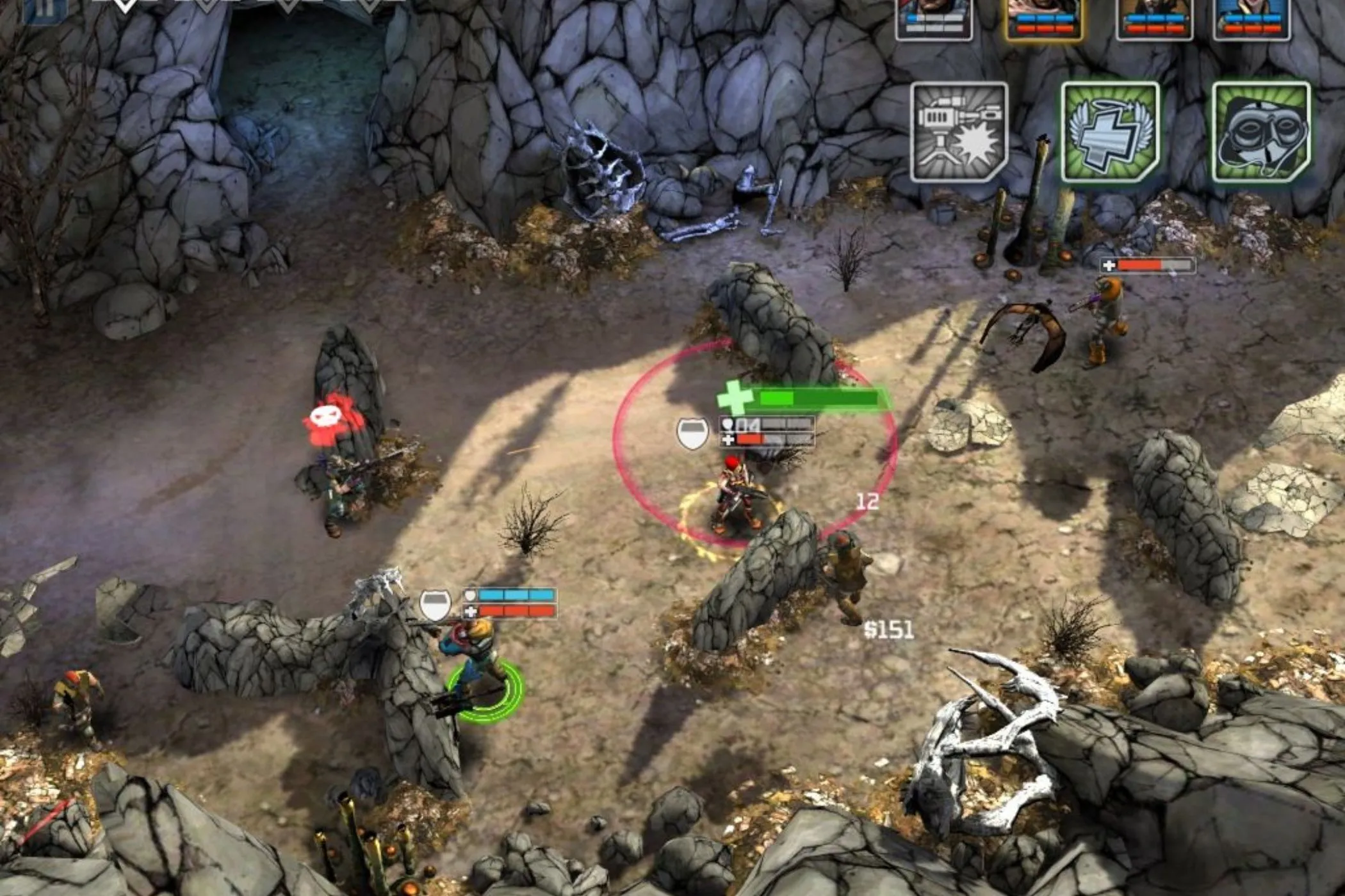 Đội hình Borderlands Legends chiến đấu trong hẻm núi, game di động spin-off của Borderlands
