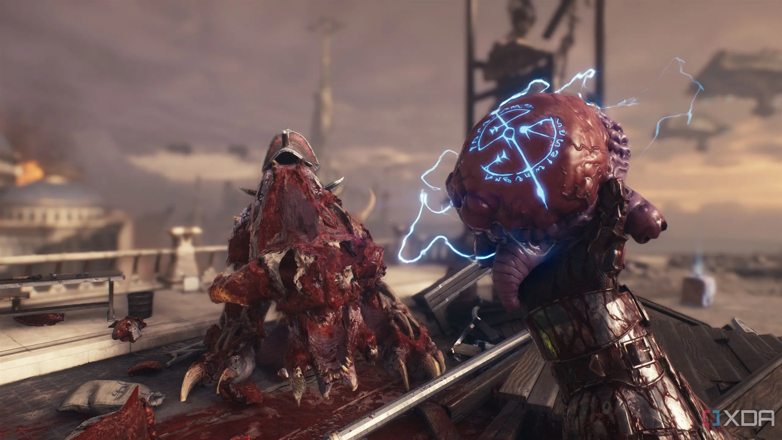 Doom Slayer cầm trái tim quỷ sau khi nâng cấp máu trong Doom The Dark Ages