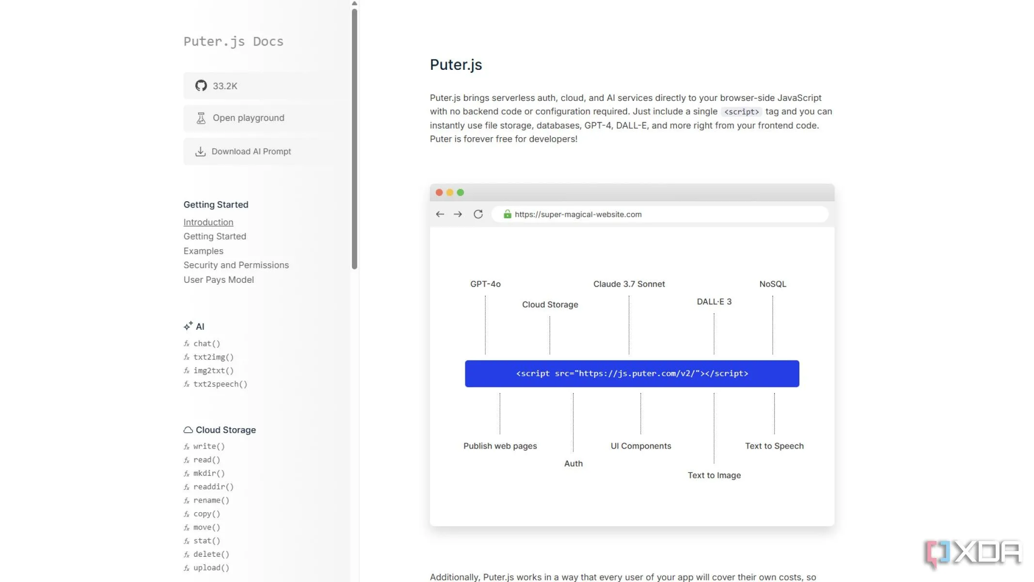 Framework JavaScript Puter