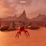 Game Crab Champions với hình ảnh cua bay trên bãi biển, thể loại indie game hành động độc đáo