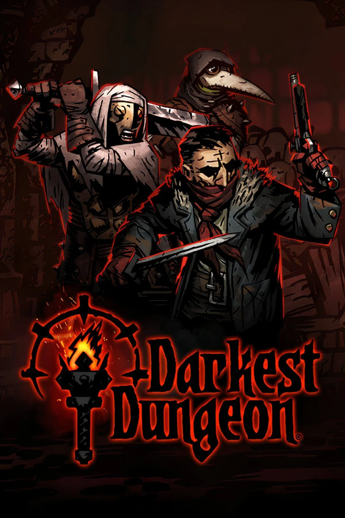 Game Darkest Dungeon với giao diện chiến đấu và các anh hùng