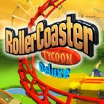 Game RollerCoaster Tycoon với tàu lượn và cảnh quan đặc trưng