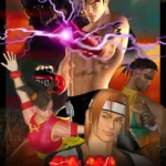 Game Tekken 3 với nhân vật Jin Kazama và Hwoarang trong một trận đấu đối kháng 3D