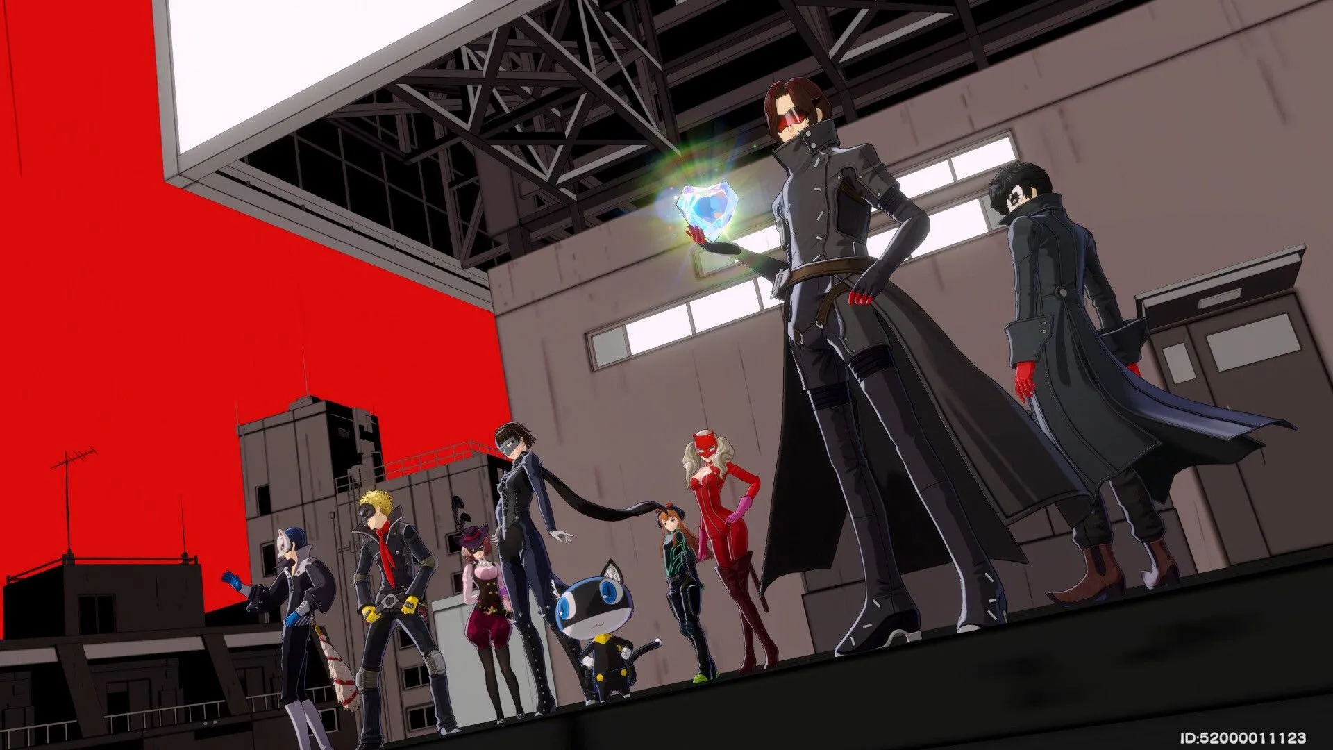 Giao diện chiến đấu trong Persona 5 The Phantom X với các nhân vật đang thi triển đòn tấn công đặc trưng