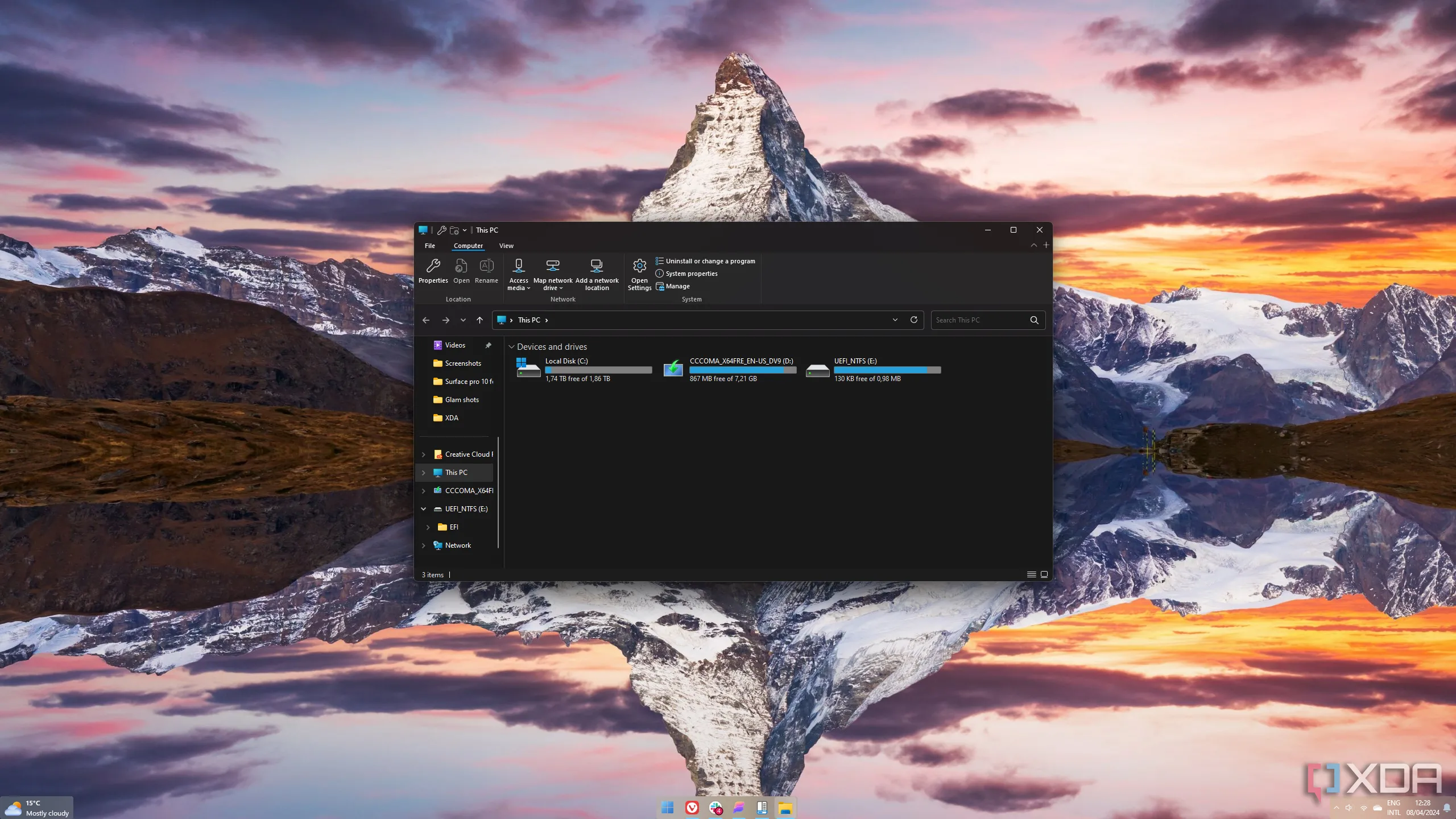 Giao diện File Explorer trên Windows 11 với thanh Ribbon UI kiểu Windows 10 được StartAllBack tối ưu