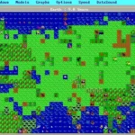 Giao diện gameplay của SimEarth: The Living Planet, cho phép người chơi kiến tạo và phát triển hành tinh từ cấp độ vi mô.