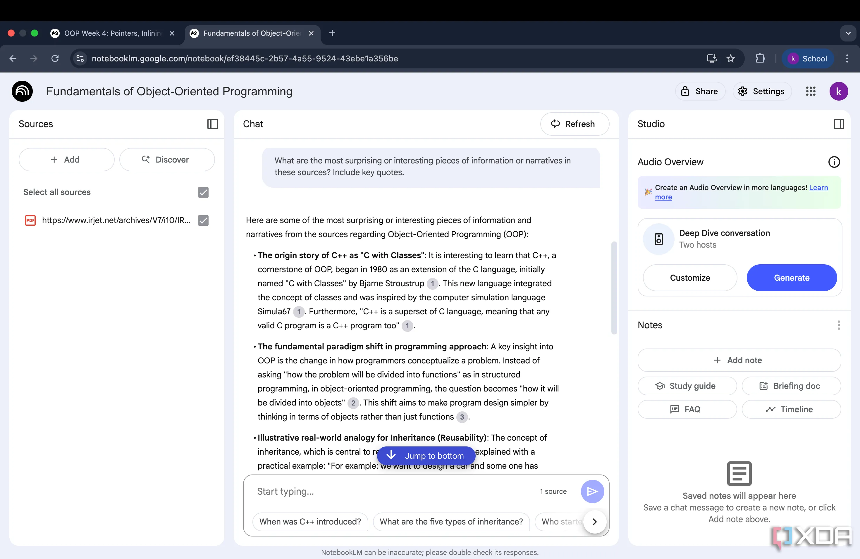Giao diện Google NotebookLM hiển thị các tính năng nghiên cứu và tóm tắt thông tin hiệu quả.